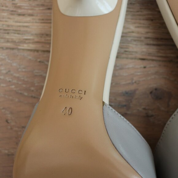 Gucci Heels - Beige/Tan - Silver Buckle - Size 10/40 - Picture 3 of 5
